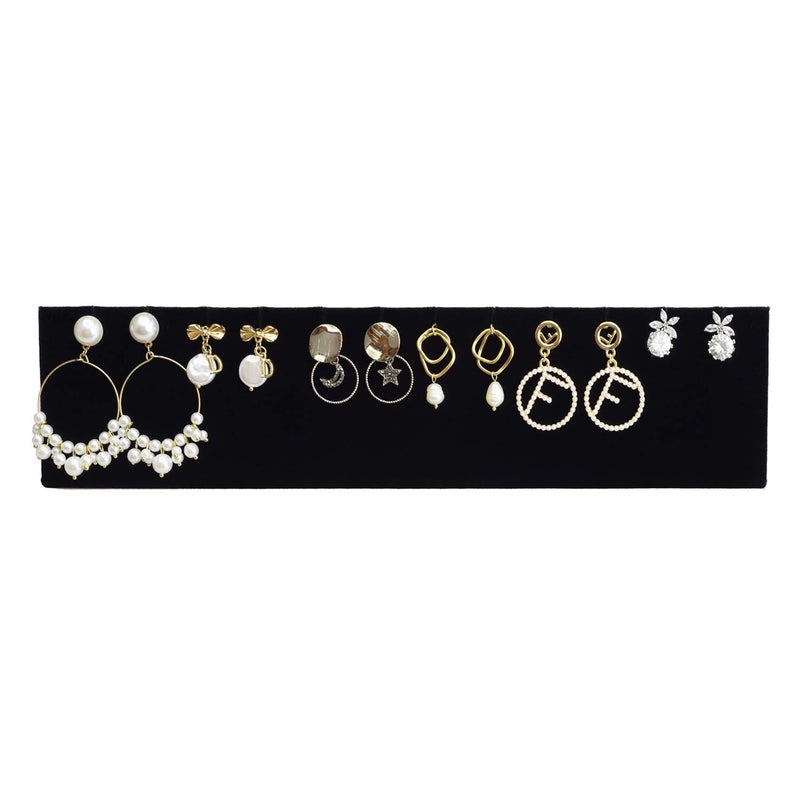 MOOCA Earring Display Stand Pendant Jewelry Organizer Display Holder for Earring, Pendant Accessory Rack for Showcase, 12 W x 1 5/8 D x 2 5/8 H in, Black Velvet - Image 3